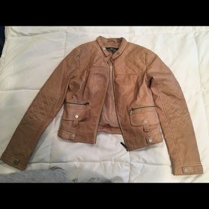 Blanc Noir small leather jacket brown